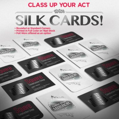 Silk laminated business cards